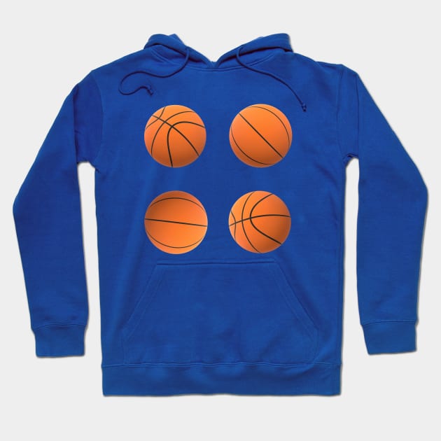 Basketball Lovers Basketballs Pattern for Fans and Players (White Background) Hoodie by Art By LM Designs 